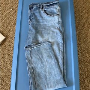 Cropped straight leg jeans